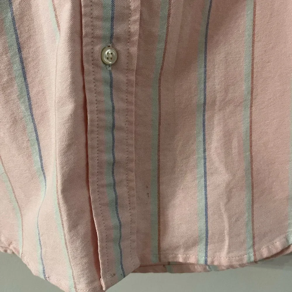 J Crew Relaxed Fit Washed Cotton Poplin Shirt Button Front Mens Size Smalll